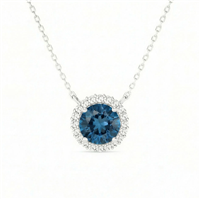 Collana Gazzola Gioielli Donna Amuleto in Oro bianco Topazio blu GI-900-16-1-18-TL-BR-N-F-VS
